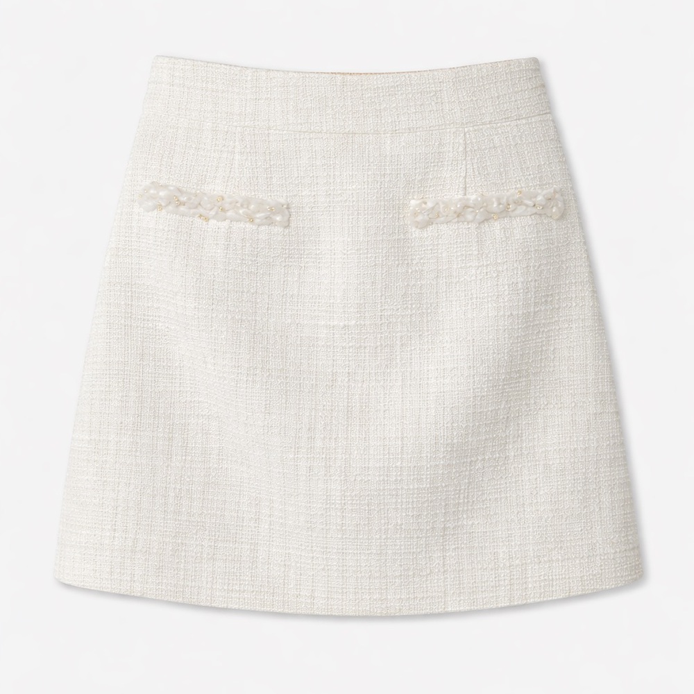 Ochirly White Tweed Skirt – Size XS - Picture 2 of 9